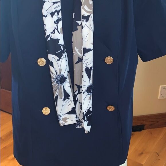 Vintage oversized blazer Berg-Ray FROCKS navy sailor. Size 18 1/2 - Picture 2 of 11